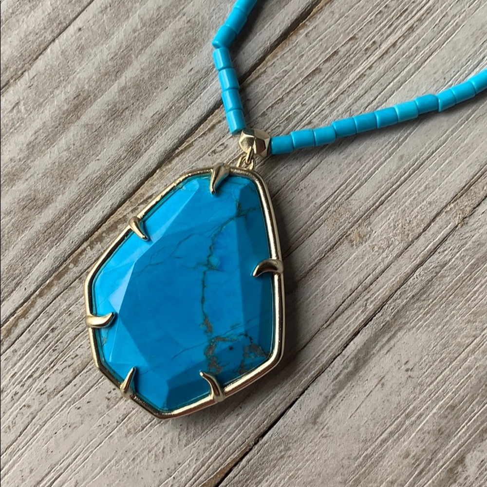 Kendra Scott Beatrix Necklace Aqua Blue Howlite NEW